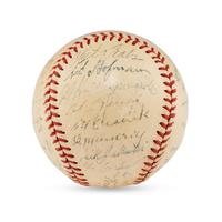 A 1944 St. Louis Browns Team Signed Autograph Baseball Featuring Multiple Hall of Famers (JSA Letter of Authenticity),
