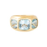 SEAMAN SCHEPPS, BLUE TOPAZ AND YELLOW GOLD RING