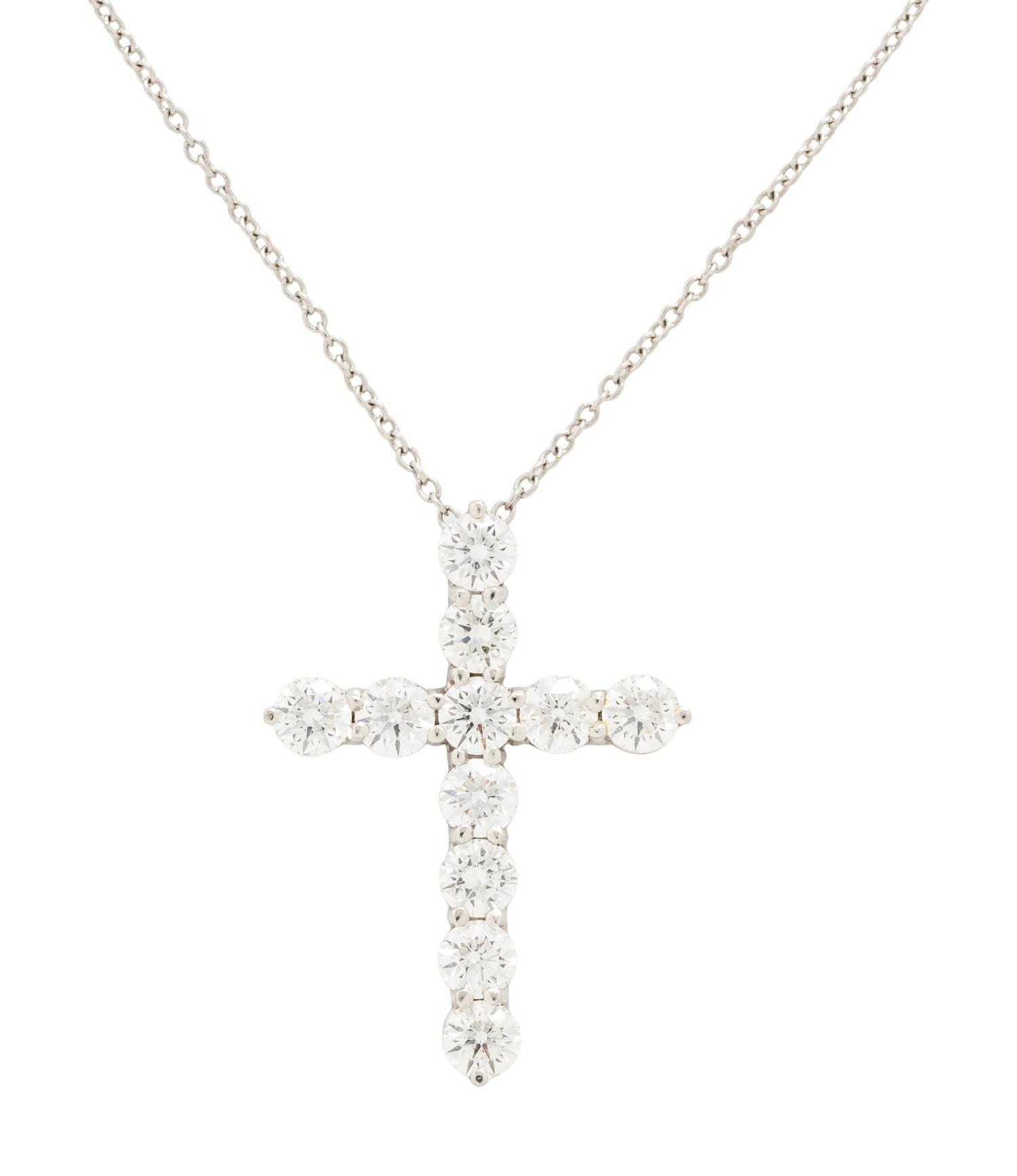 TIFFANY & CO., DIAMOND CROSS PENDANT NECKLACE