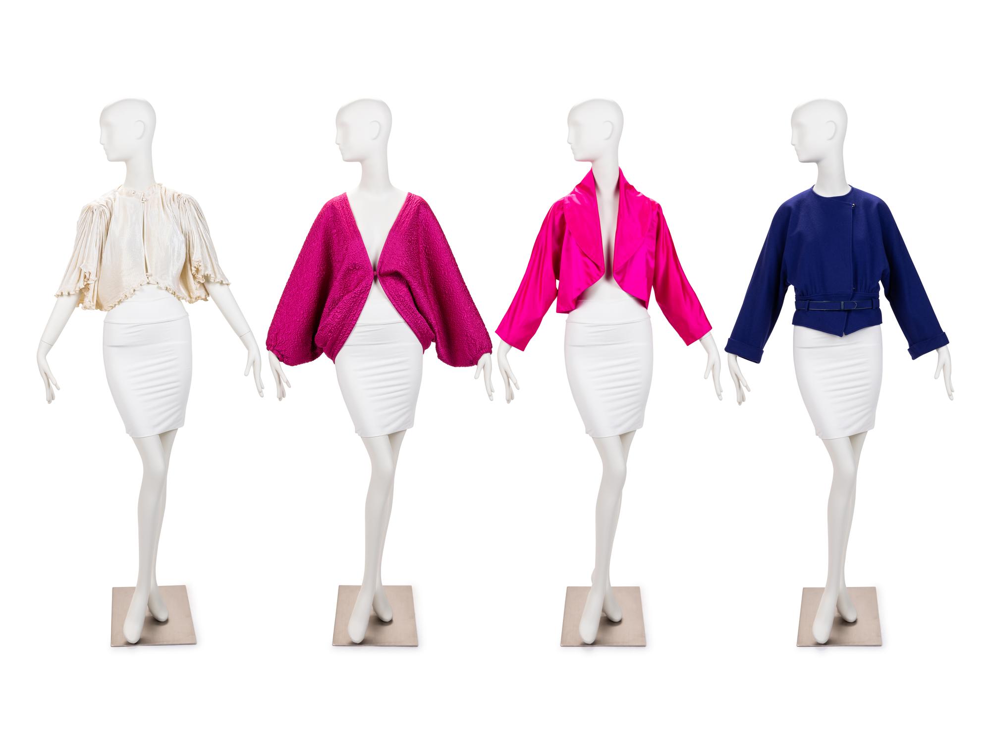 Four Designer Jackets and Bolero: One Vicky Tiel, One Zandra Rhodes, One Yves Saint Laurent Rive Gauche, One Ungaro, 1980-90s