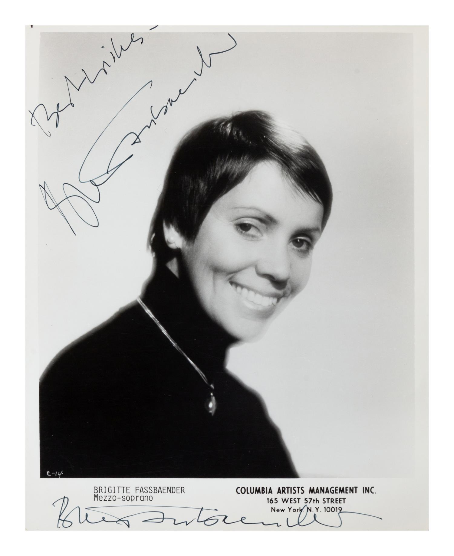 [20TH-CENTURY OPERA SINGERS]. A group of 6 signed photographs of opera singers from the 1970s-1990s, comprising images of: