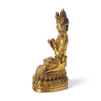 A Sino-Tibetan Gilt Bronze Figure of Avalokiteshvara, 19th/20th Century 十九/二十世紀 藏傳 銅 鎏金菩薩