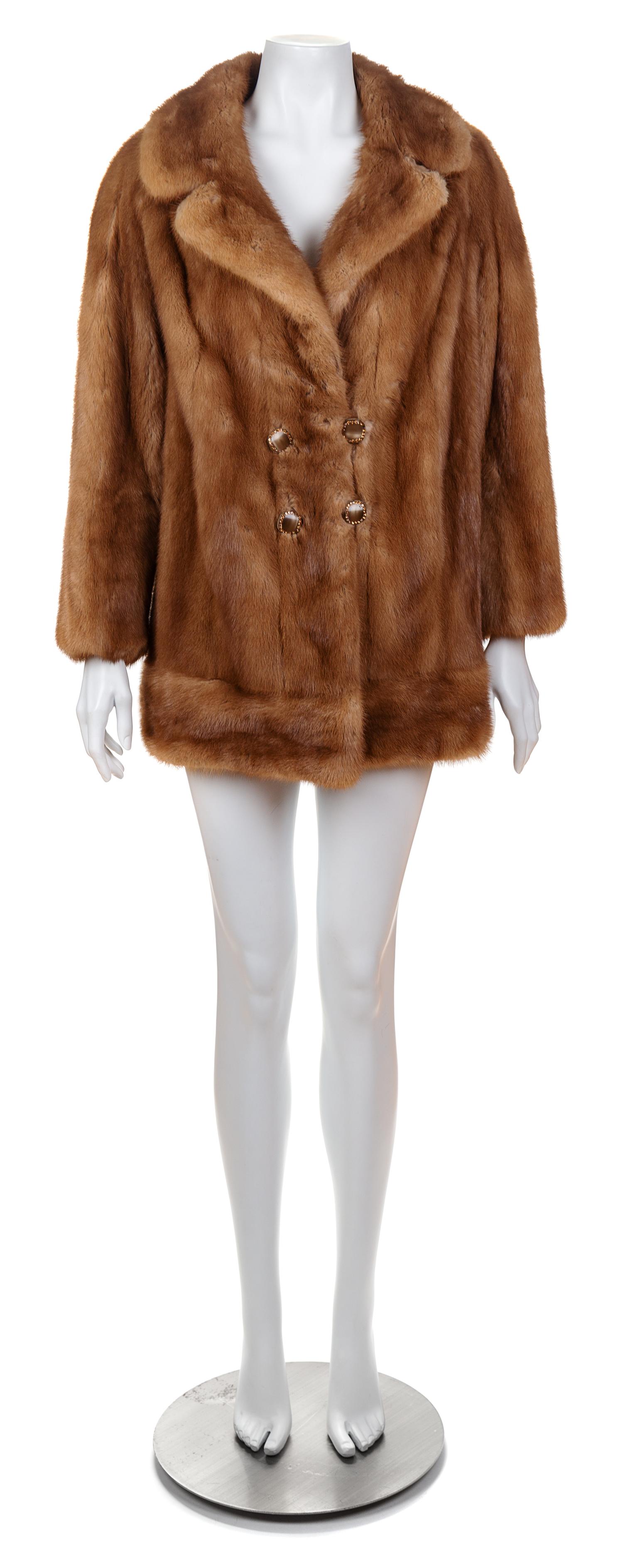 A Light Brown Mink Jacket, No size.