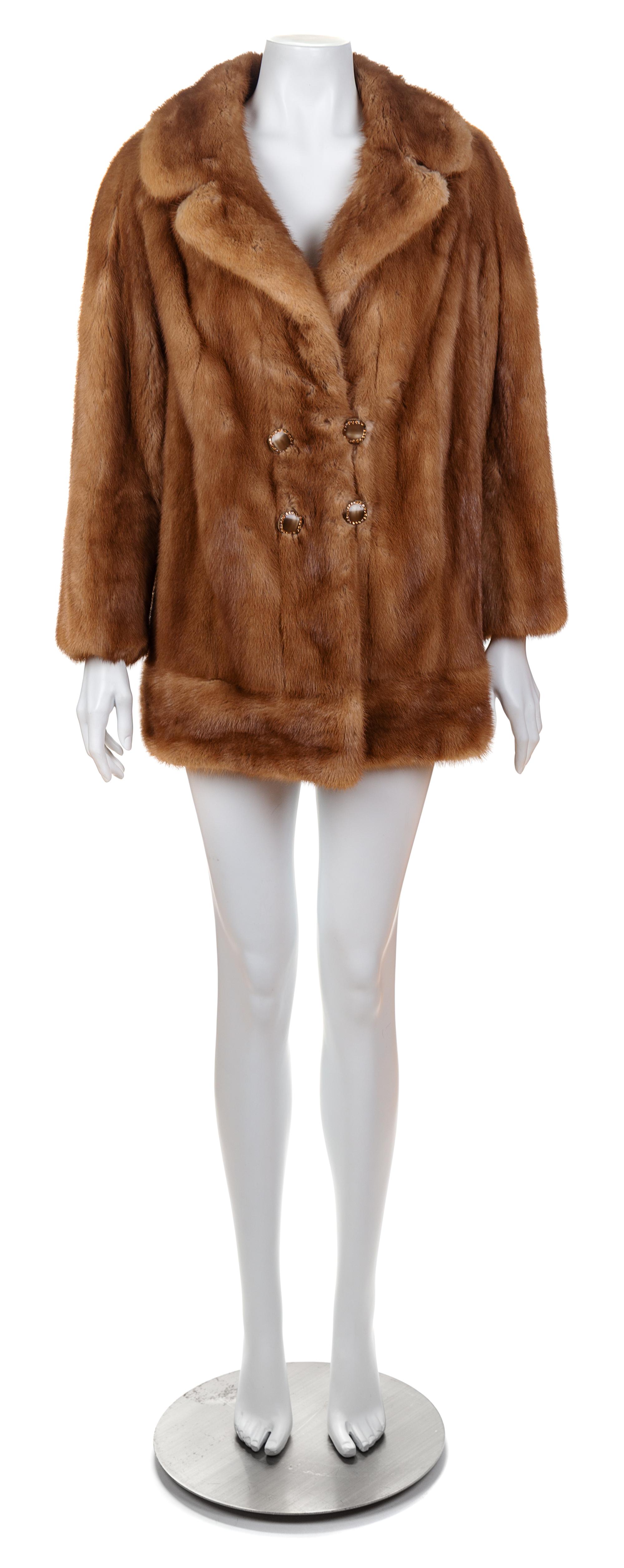 A Light Brown Mink Jacket, No size.