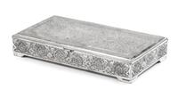 An Indian Silver Paan Box Length 6 1/4 inches; weight 10 ozt. 5 dwt. — 20TH CENTURY