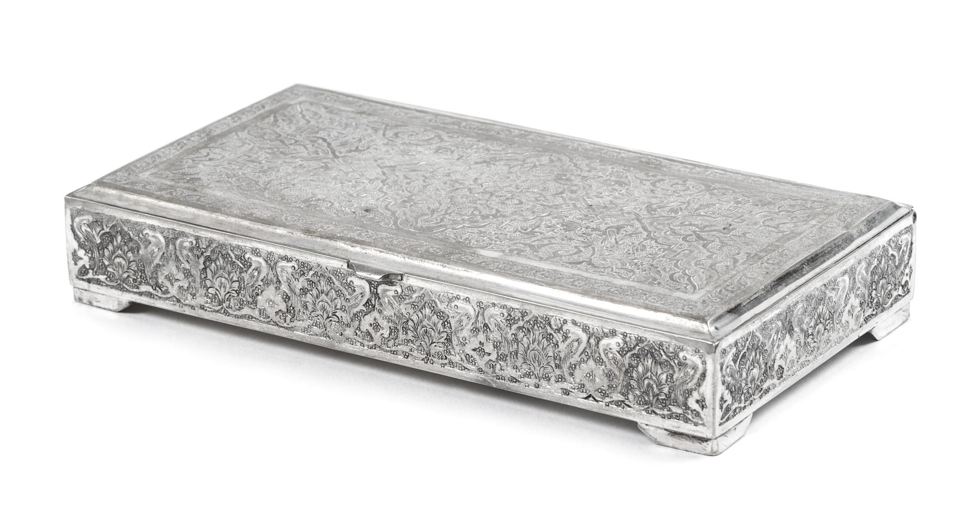 An Indian Silver Paan Box Length 6 1/4 inches; weight 10 ozt. 5 dwt. — 20TH CENTURY