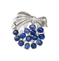 RAYMOND YARD, SAPPHIRE AND DIAMOND BROOCH