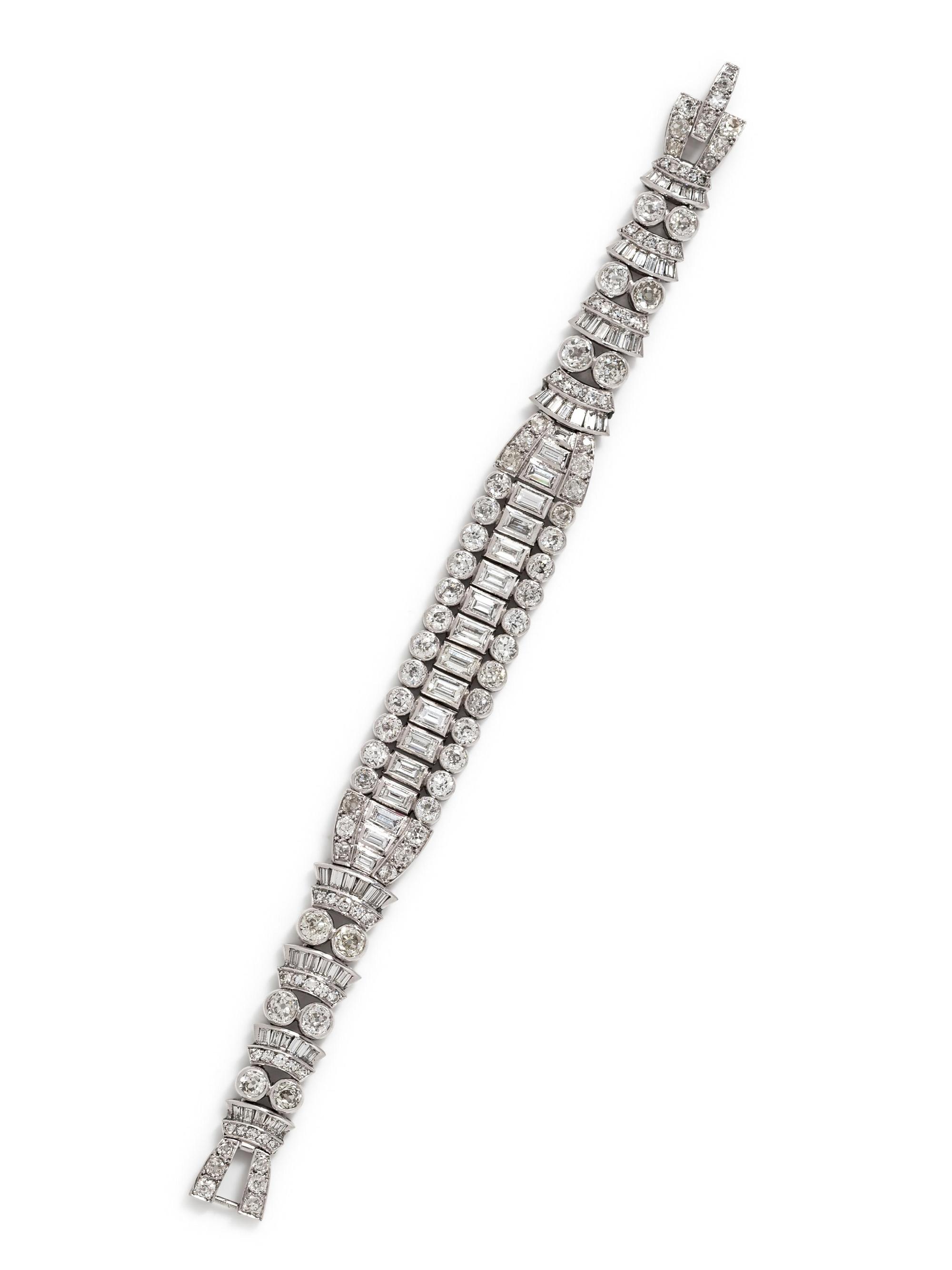 Art Deco, Platinum and Diamond Bracelet