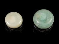 Two Jade Seal Paste Covered Boxes
