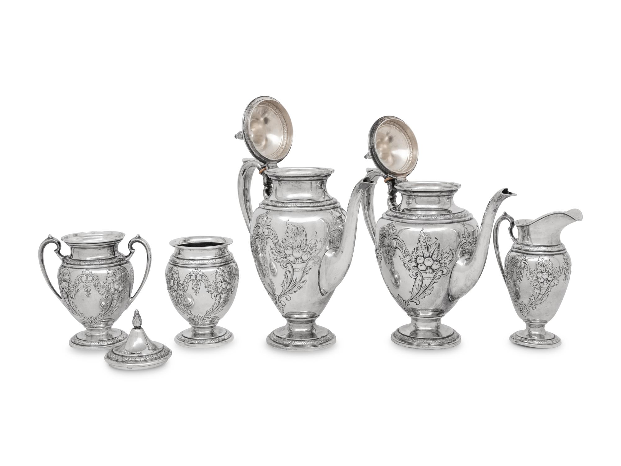 An American Silver Five-Piece Tea and Coffee Service