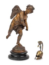 A Continental Gilt Metal Figure of Cupid