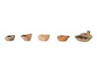Five Roman and Holy Land Terracotta Oil Lamps