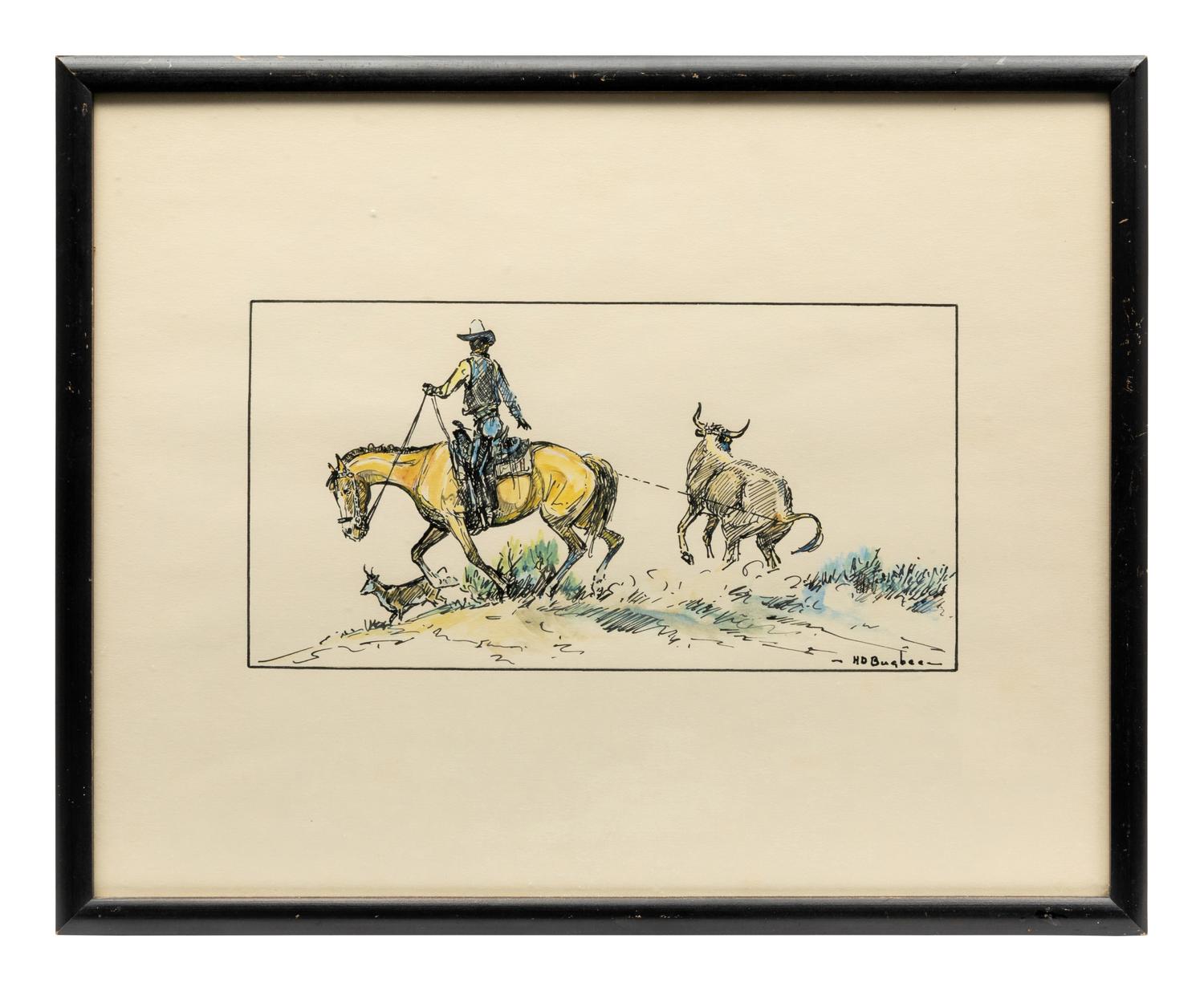 Cowboy Roping a Steer