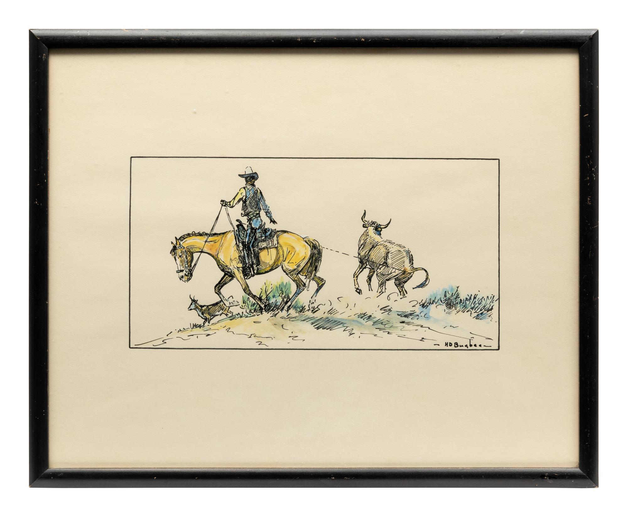 Cowboy Roping a Steer
