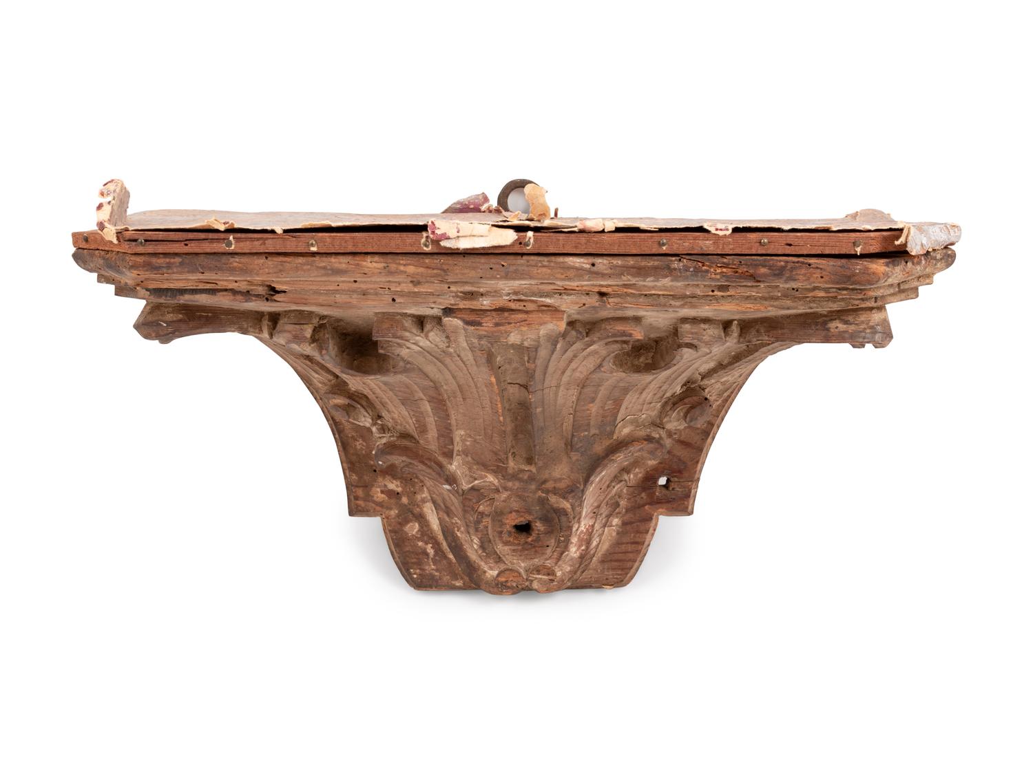 A Continental Carved Wood Wall Bracket — LATE 19TH CENTURY