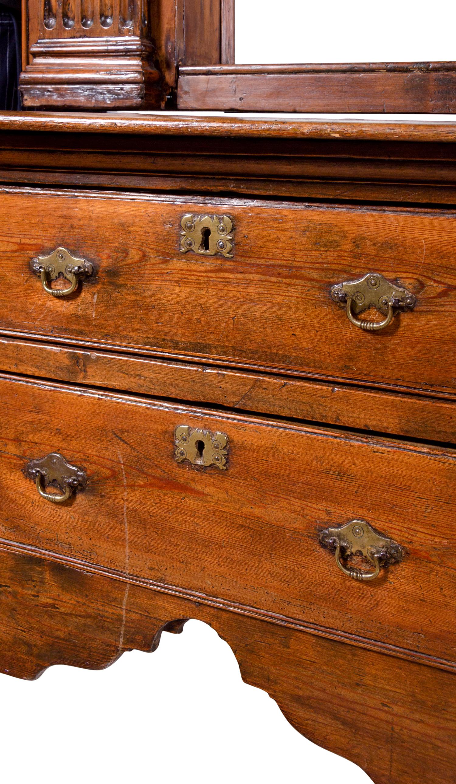 An Italian Walnut Serving Cabinet and Hanging Étagère