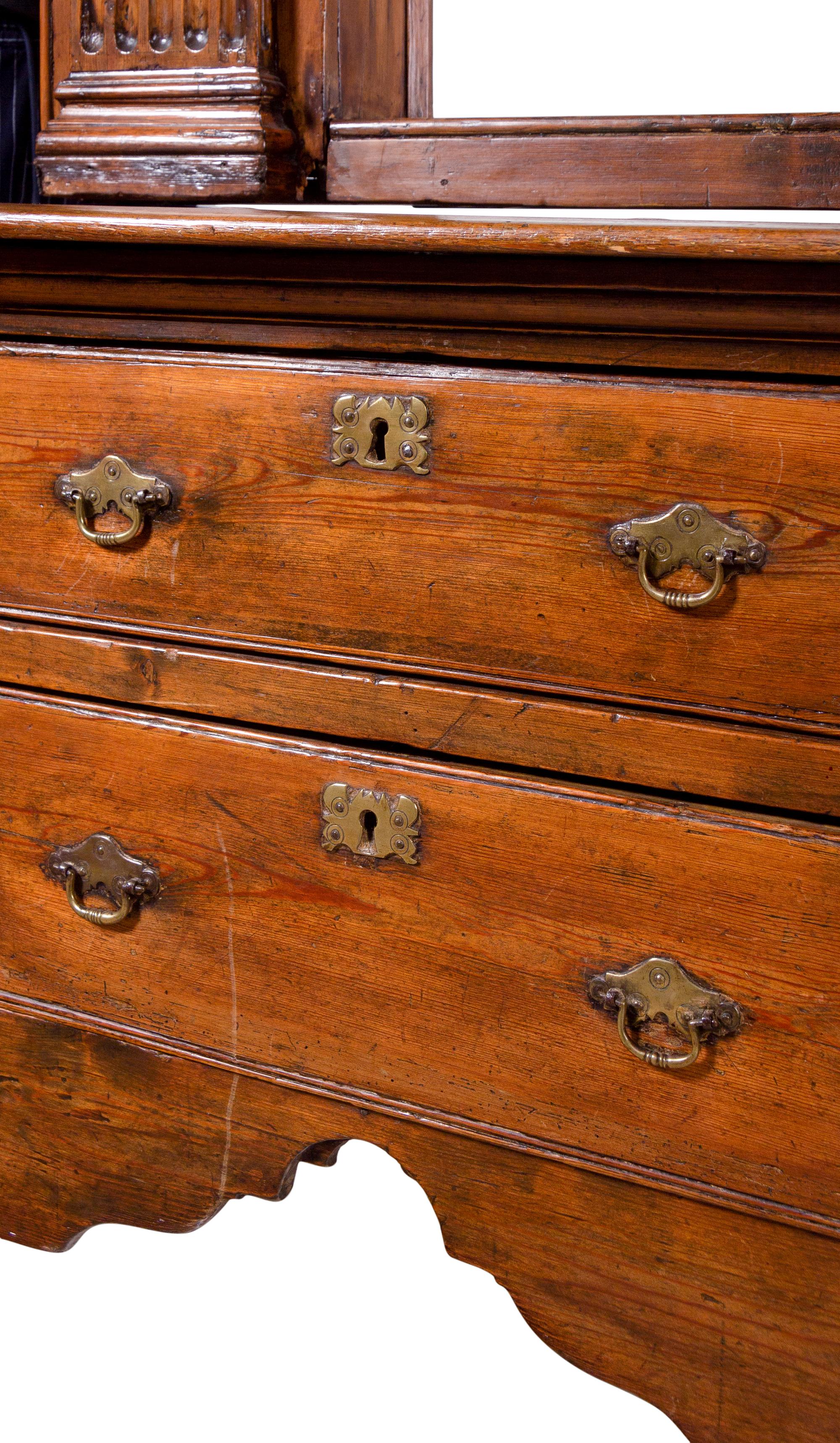 An Italian Walnut Serving Cabinet and Hanging Étagère