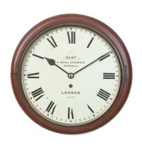 An English Mahogany Cased Wall Clock Diameter 14 1/4 inches. — DENT