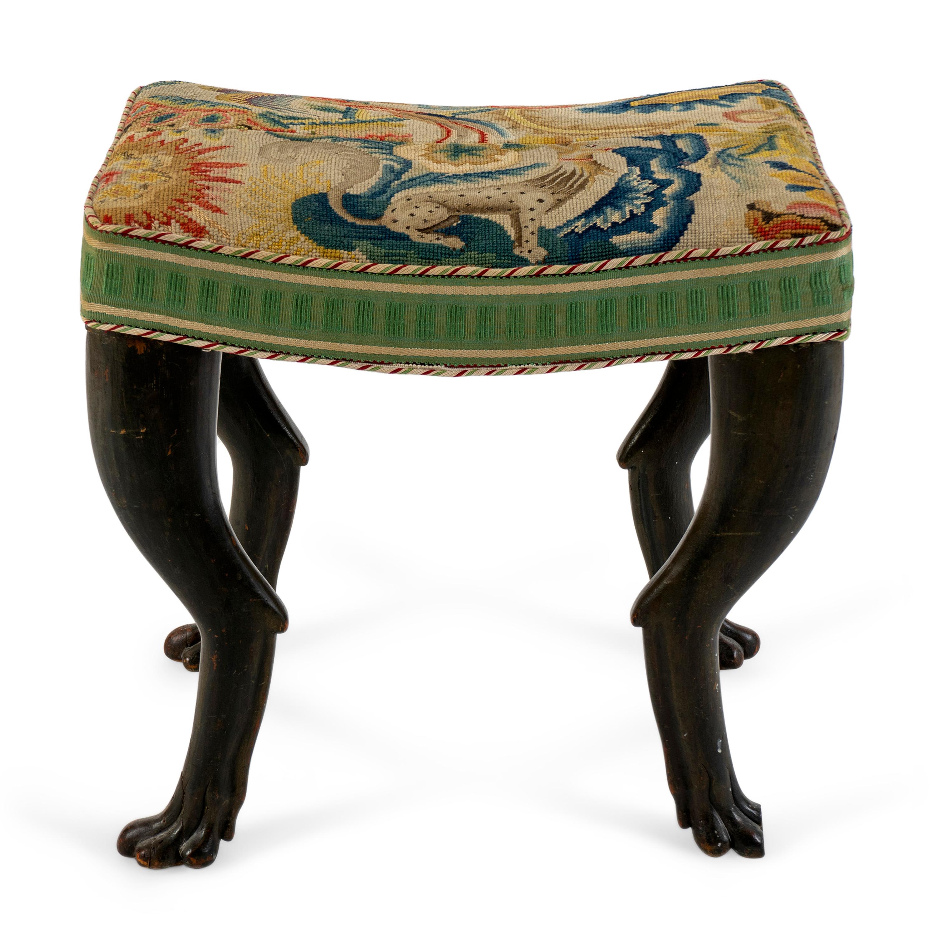 An Italian Carved and Ebonized Bench — 19TH/20TH CENTURY