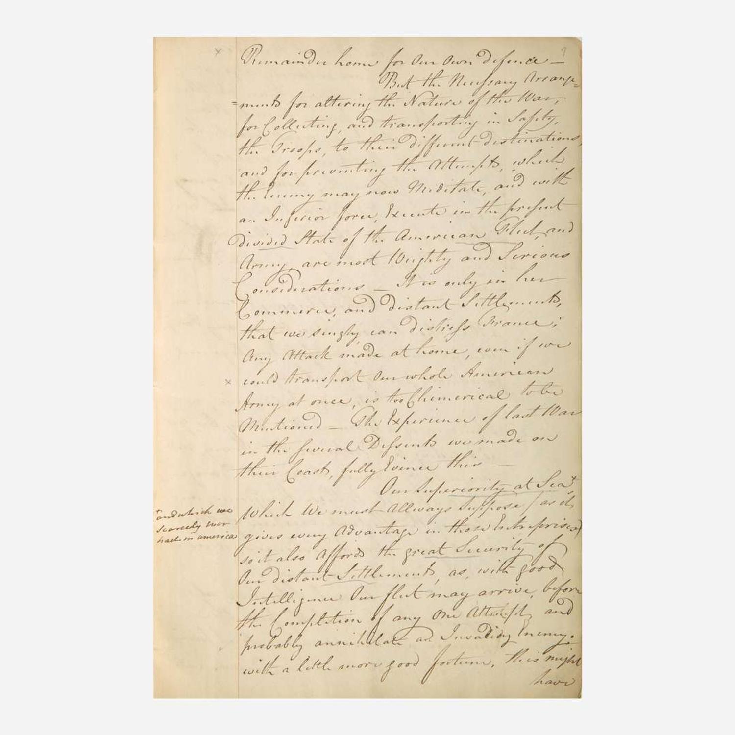 [American Revolution] [Clinton, Henry] (Dundas, David) Plan of Defence for Ireland