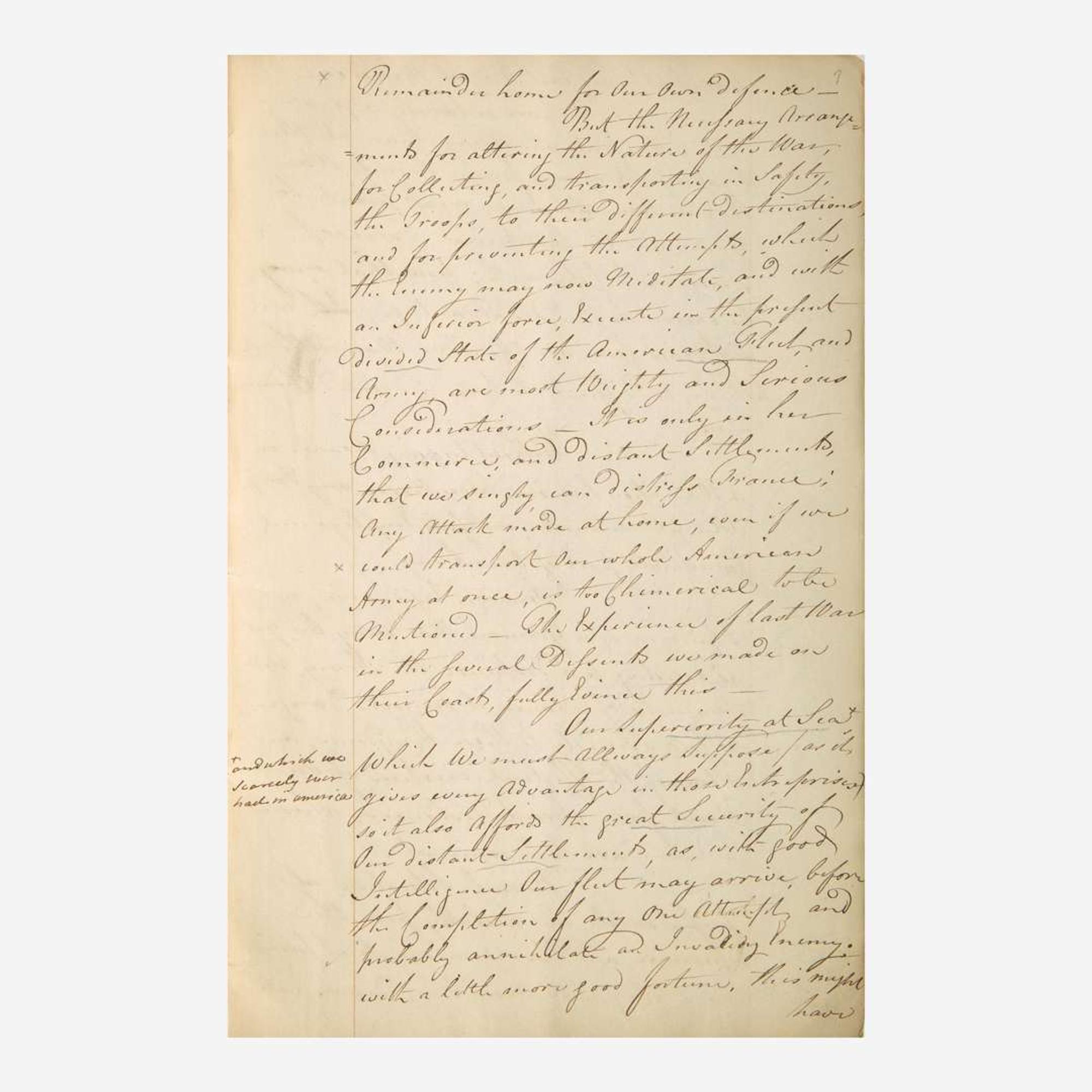 [American Revolution] [Clinton, Henry] (Dundas, David) Plan of Defence for Ireland