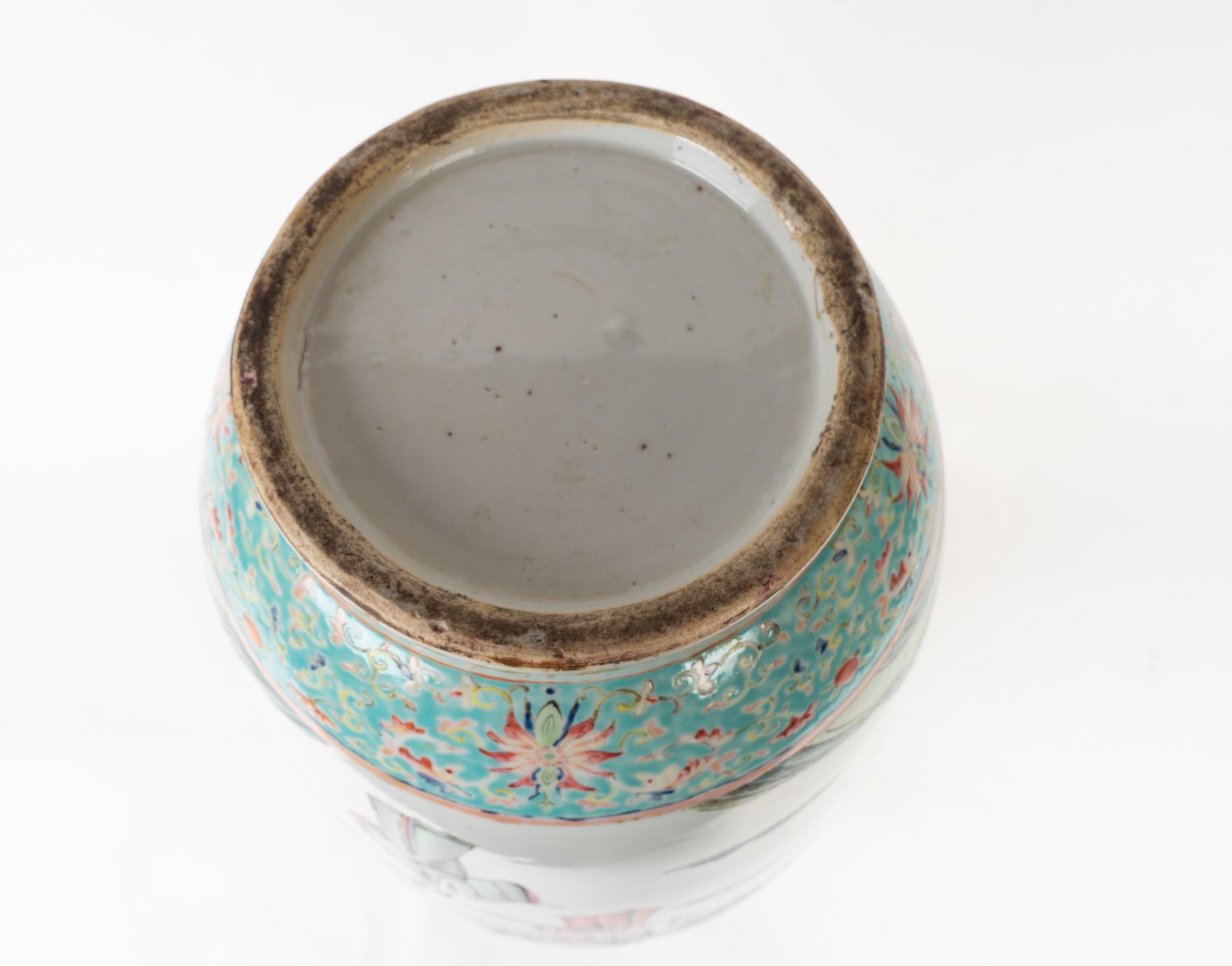 A Large Chinese Polychrome Enameled Porcelain Vase