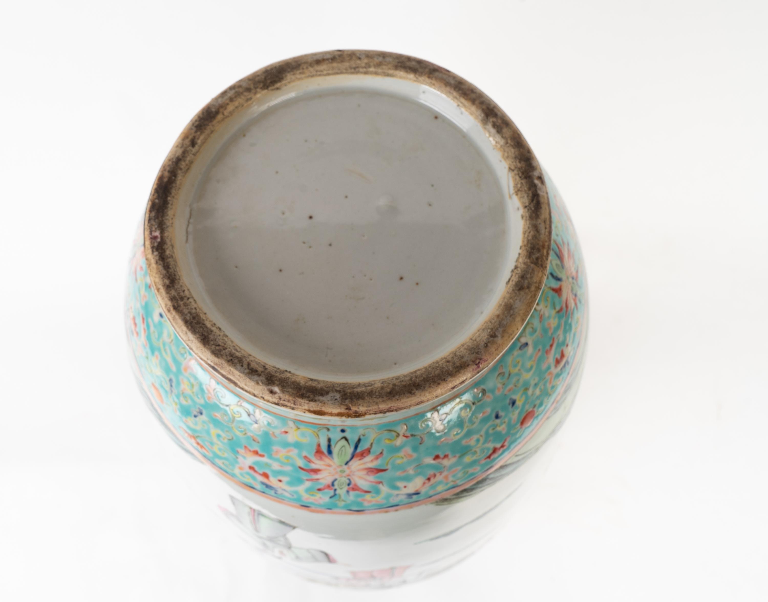 A Large Chinese Polychrome Enameled Porcelain Vase