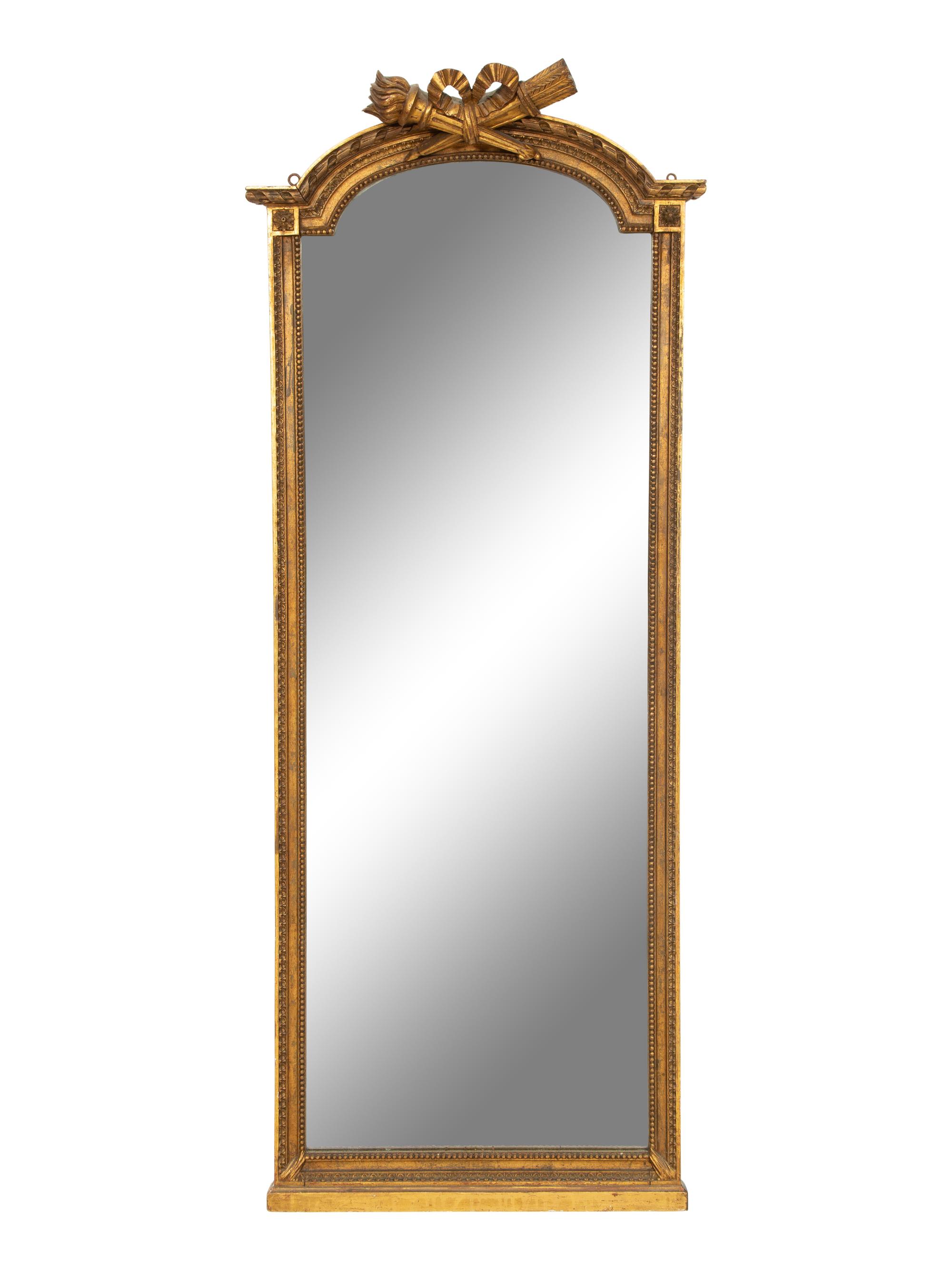 A Louis XVI Style Giltwood Pier Mirror