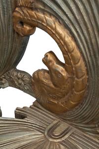 A Pair of Continental Gilt and Silvered Wood “Grotto” Settees