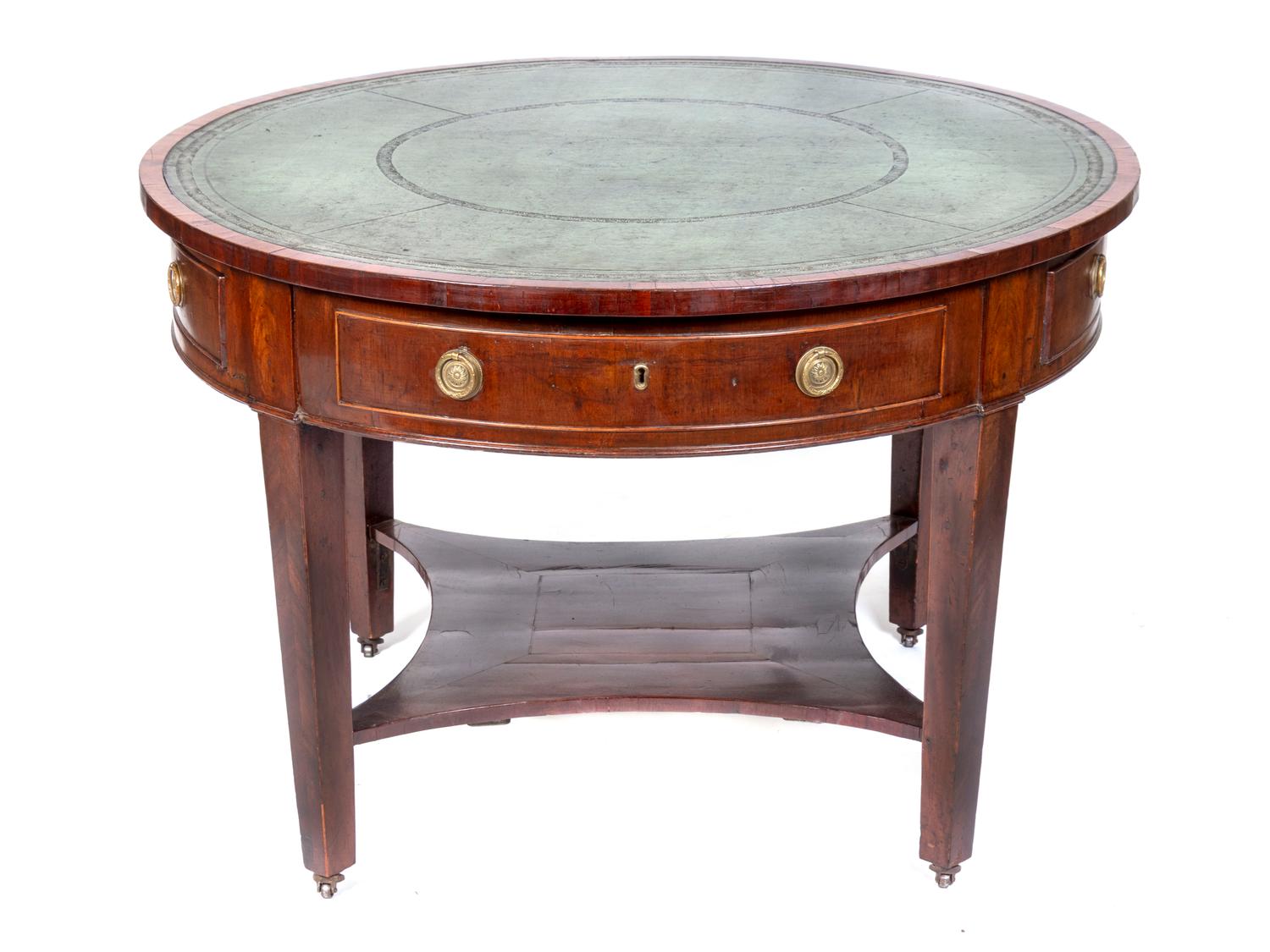 A George III Mahogany Drum Table — 19TH CENTURY