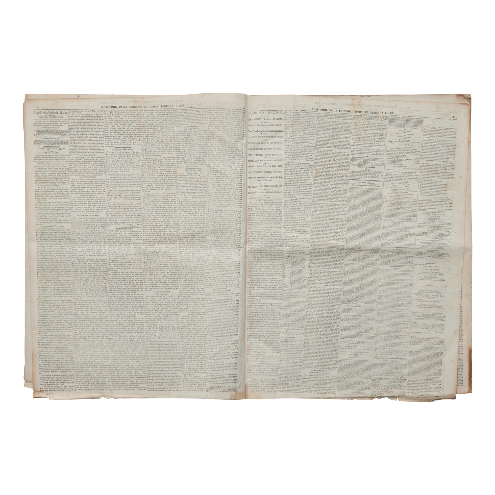 [Emancipation Proclamation] The Emancipation Proclamation, Printed in Full in the New-York Tribune