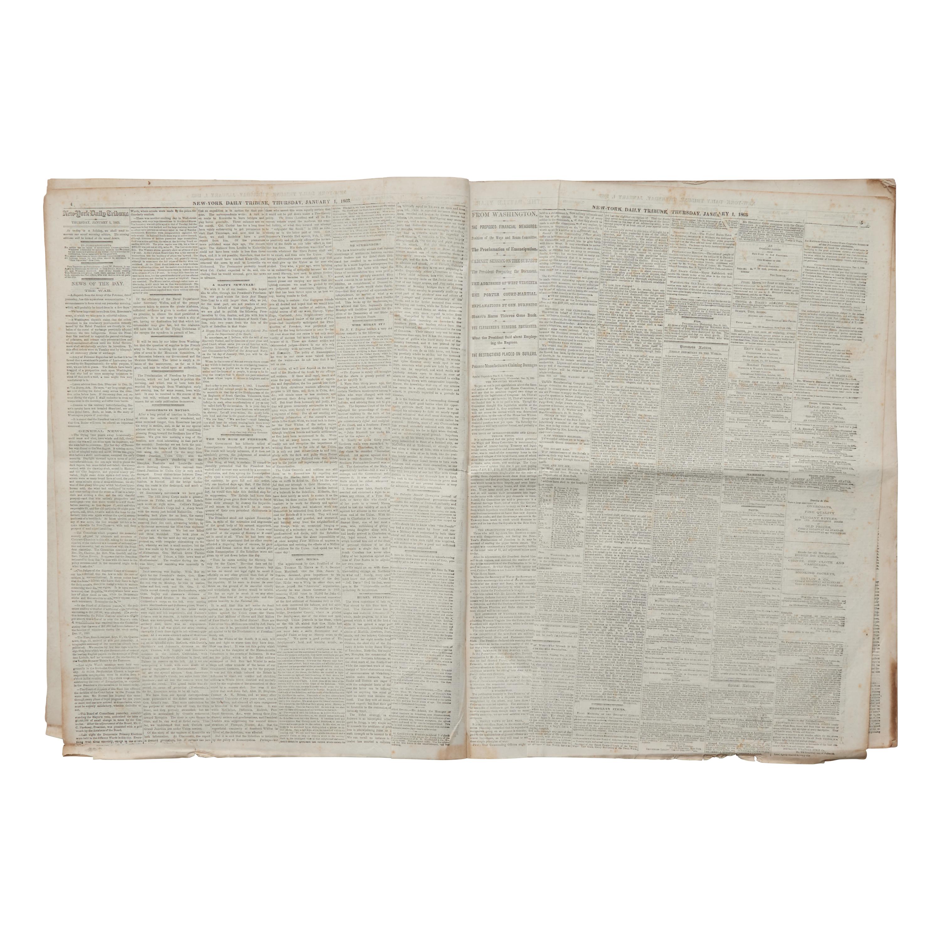 [Emancipation Proclamation] The Emancipation Proclamation, Printed in Full in the New-York Tribune