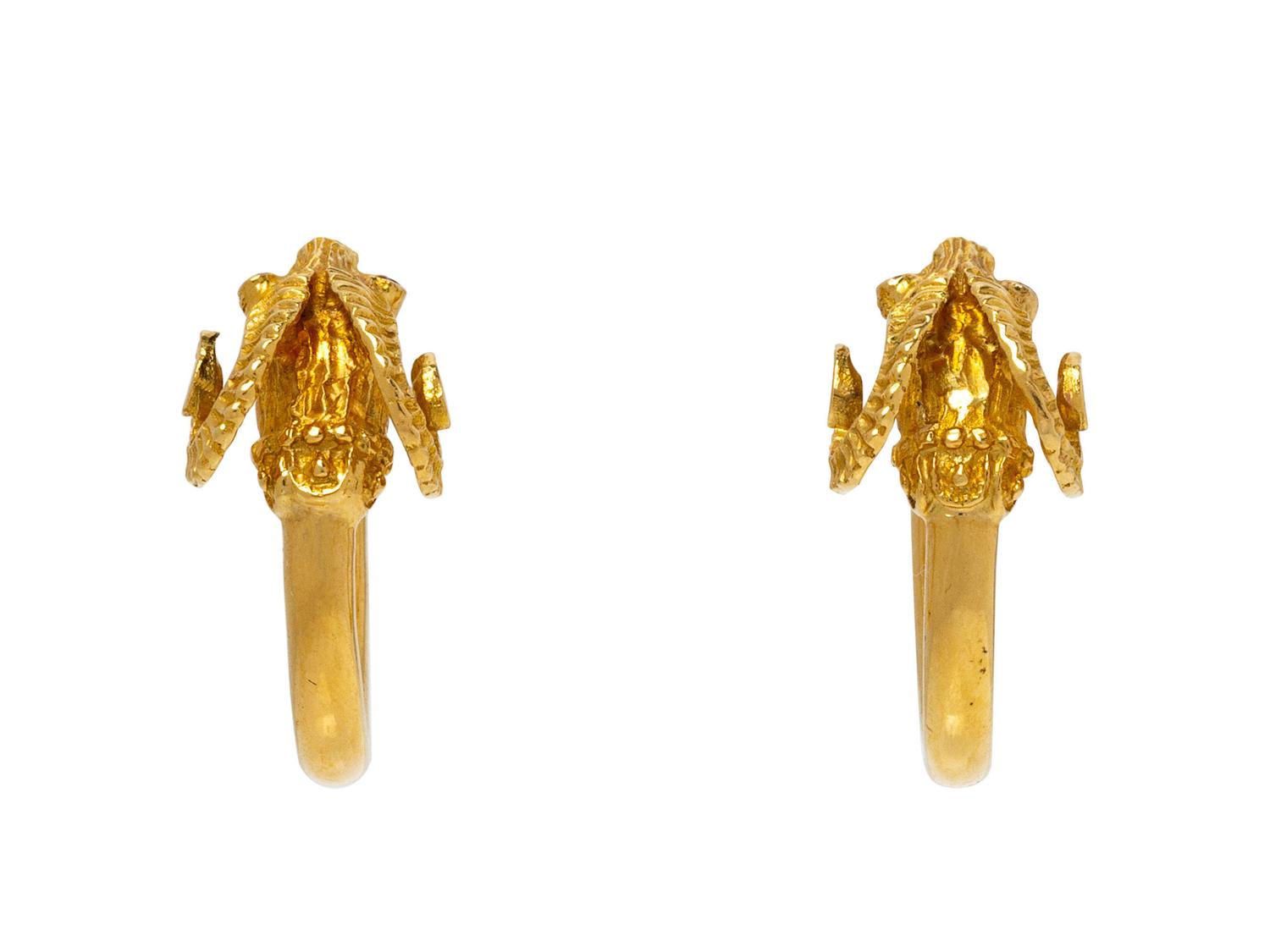 A Pair of 18 Karat Yellow Gold Hoop Earrings,