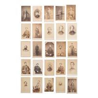 [Civil War] Group of 25 Carte de Visites of Soldiers from Massachusetts