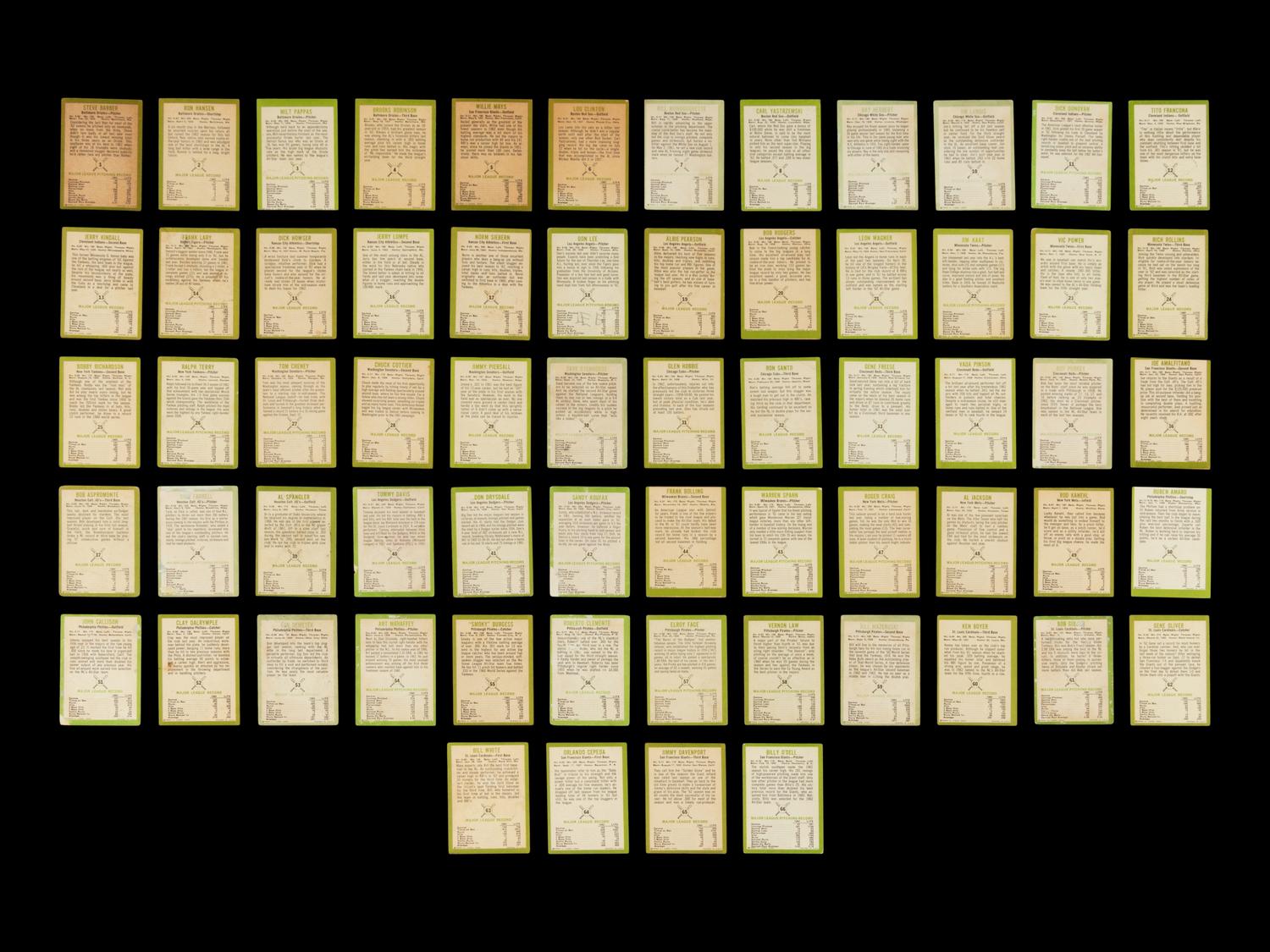 A Near Set of 1963 Fleer Baseball Cards (64/66)