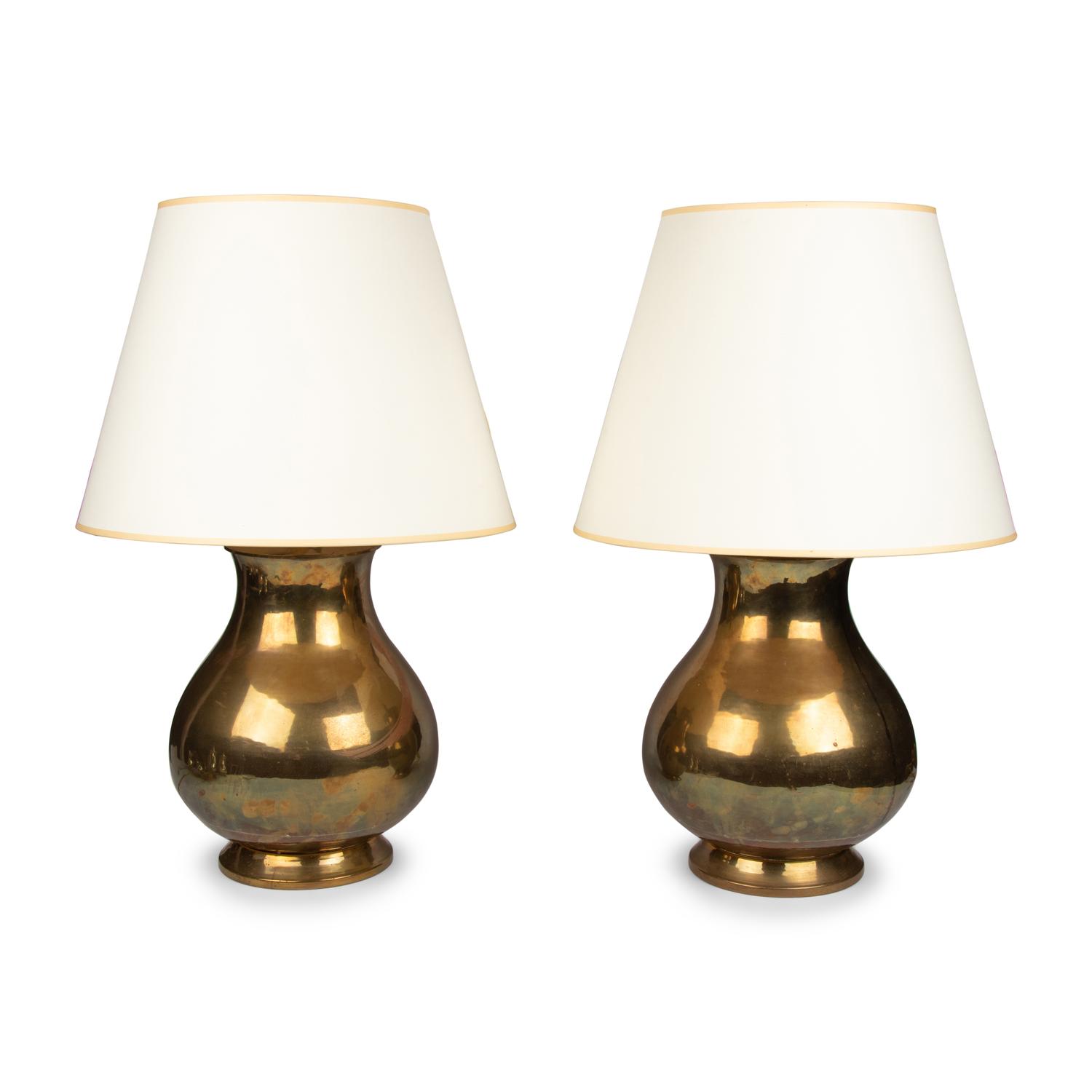 A Pair of Brass Table Lamps