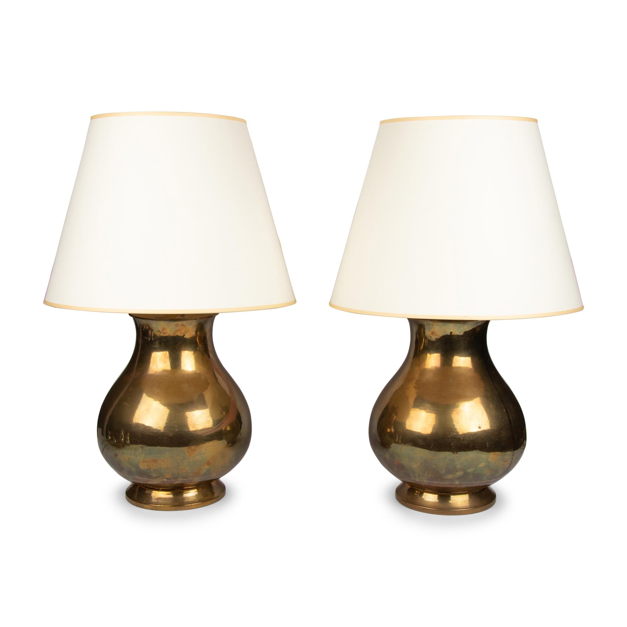 A Pair of Brass Table Lamps