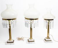 A Group of Six Gilt Metal and Marble Table Lamps Height of tallest 18 3/4 inches. — 20TH CENTURY