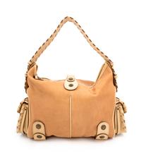 A Chloe Tan Leather Silverado Shoulder Bag, 10" H x 15" W x 7.25" D; Strap drop: 9.5".
