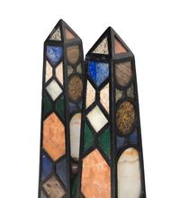 A Monumental Pair of Specimen Marble and Slate Obelisks