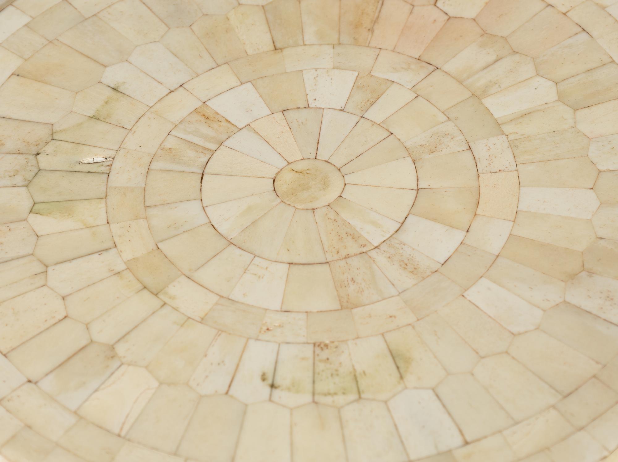 A Pair of Tessellated Bone Veneered Stands