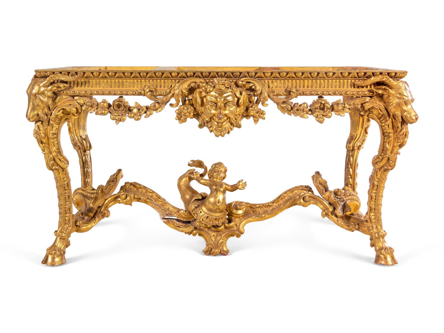An English Neoclassical Giltwood Table Base