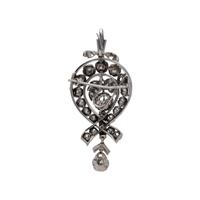 VICTORIAN, DIAMOND PENDANT/BROOCH NECKLACE