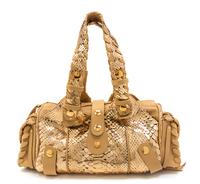 A Chloe Metallic Python Silverado Bag, 15 1/2 x 7 x 6 inches.
