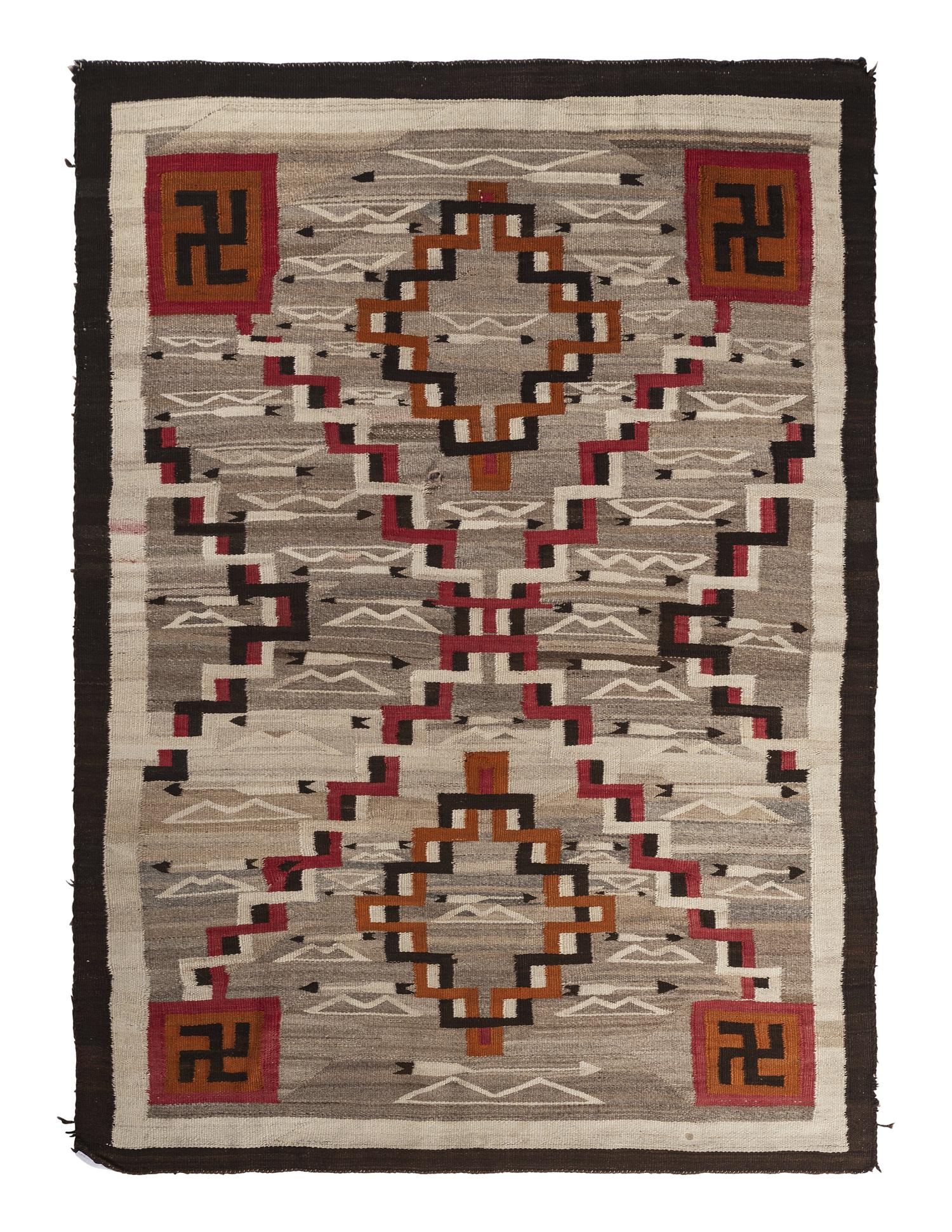 Navajo Pictorial Storm Pattern Weaving / Rug