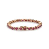 YELLOW GOLD, RUBY AND DIAMOND BRACELET