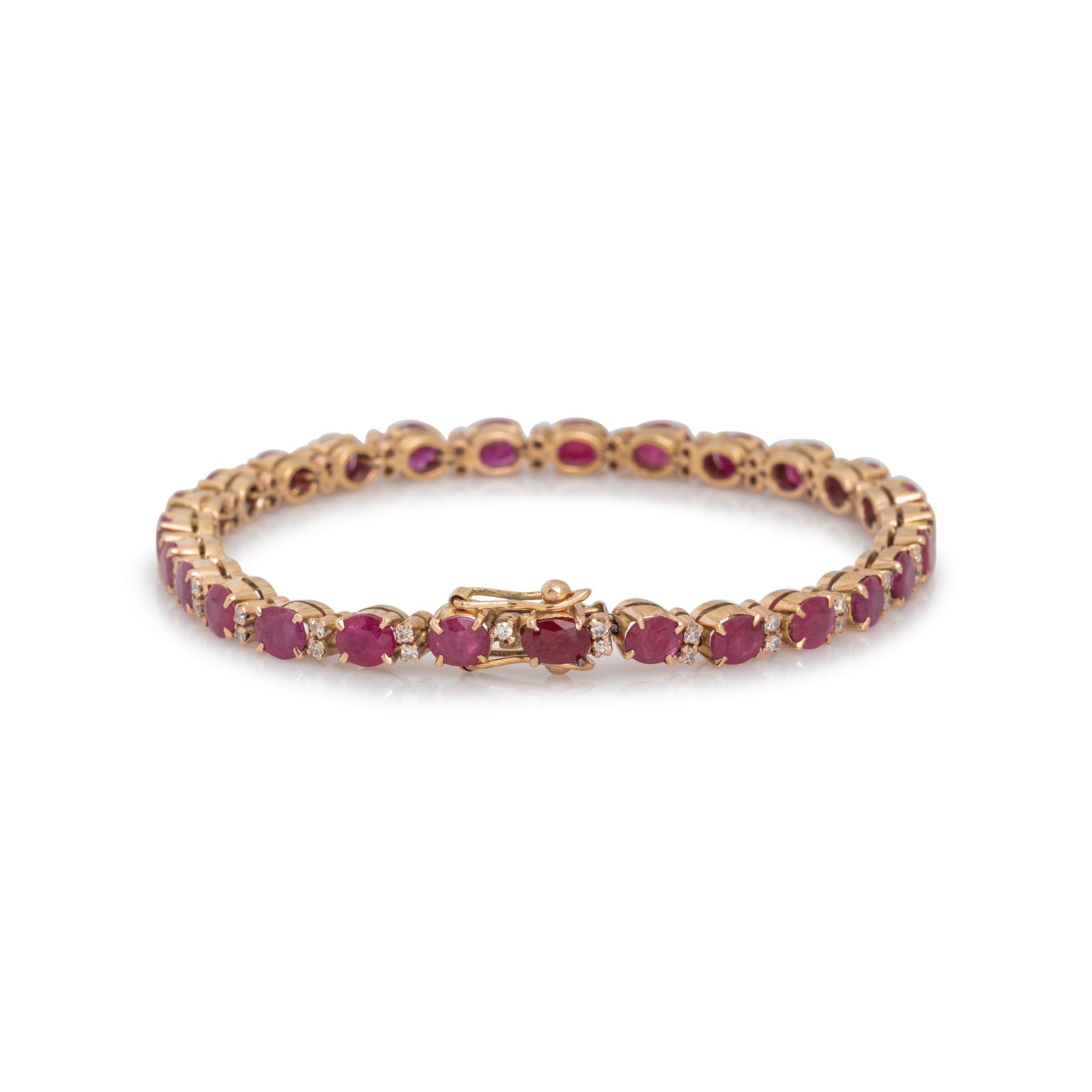 YELLOW GOLD, RUBY AND DIAMOND BRACELET