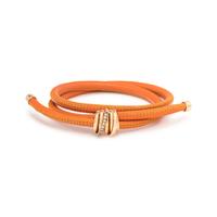 DE GRISOGONO, ORANGE LEATHER AND DIAMOND 'ALLEGRA' BRACELET