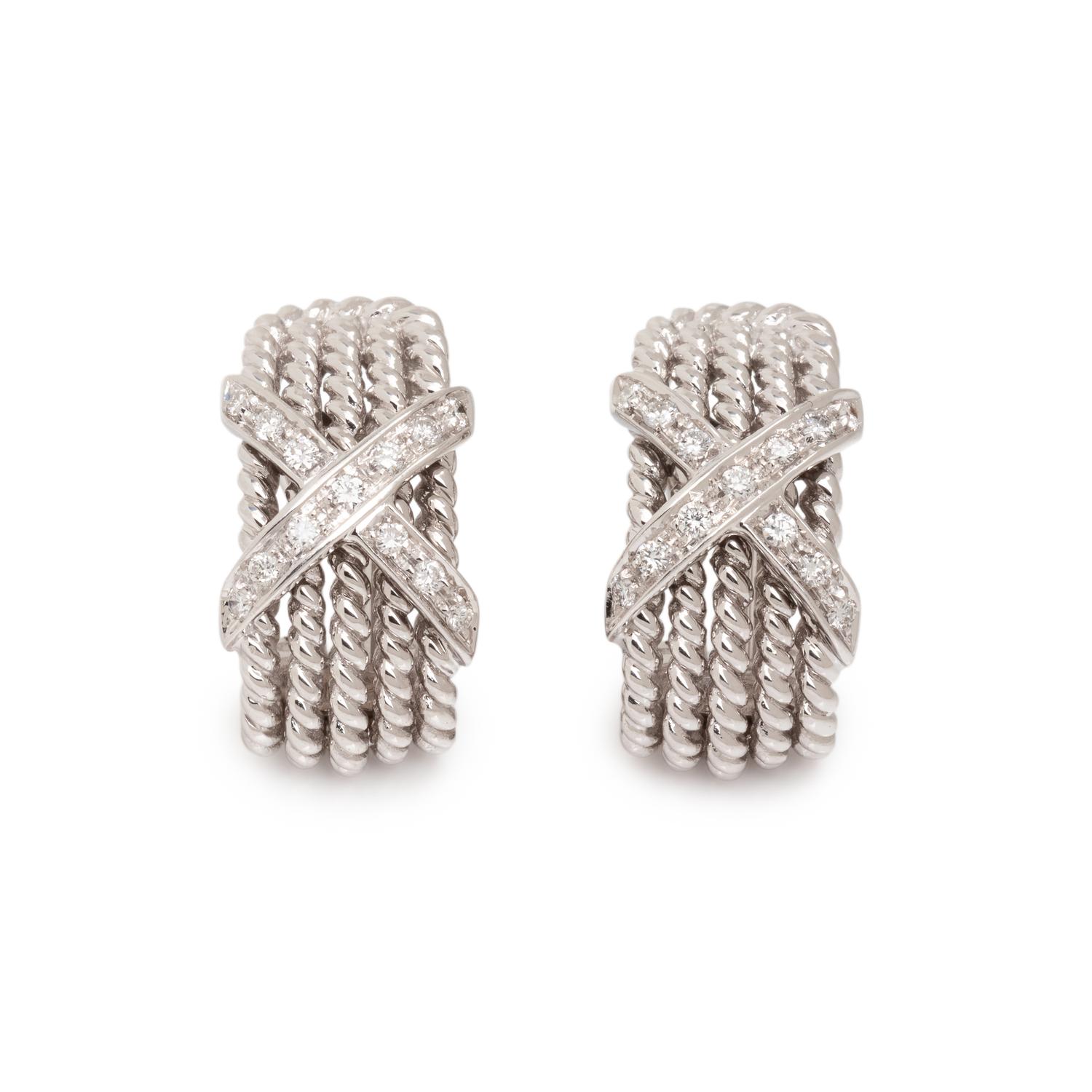 WHITE GOLD AND DIAMOND EARCLIPS