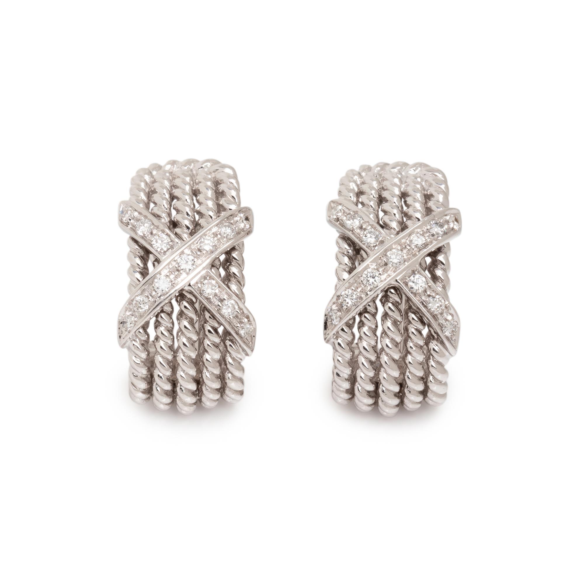 WHITE GOLD AND DIAMOND EARCLIPS